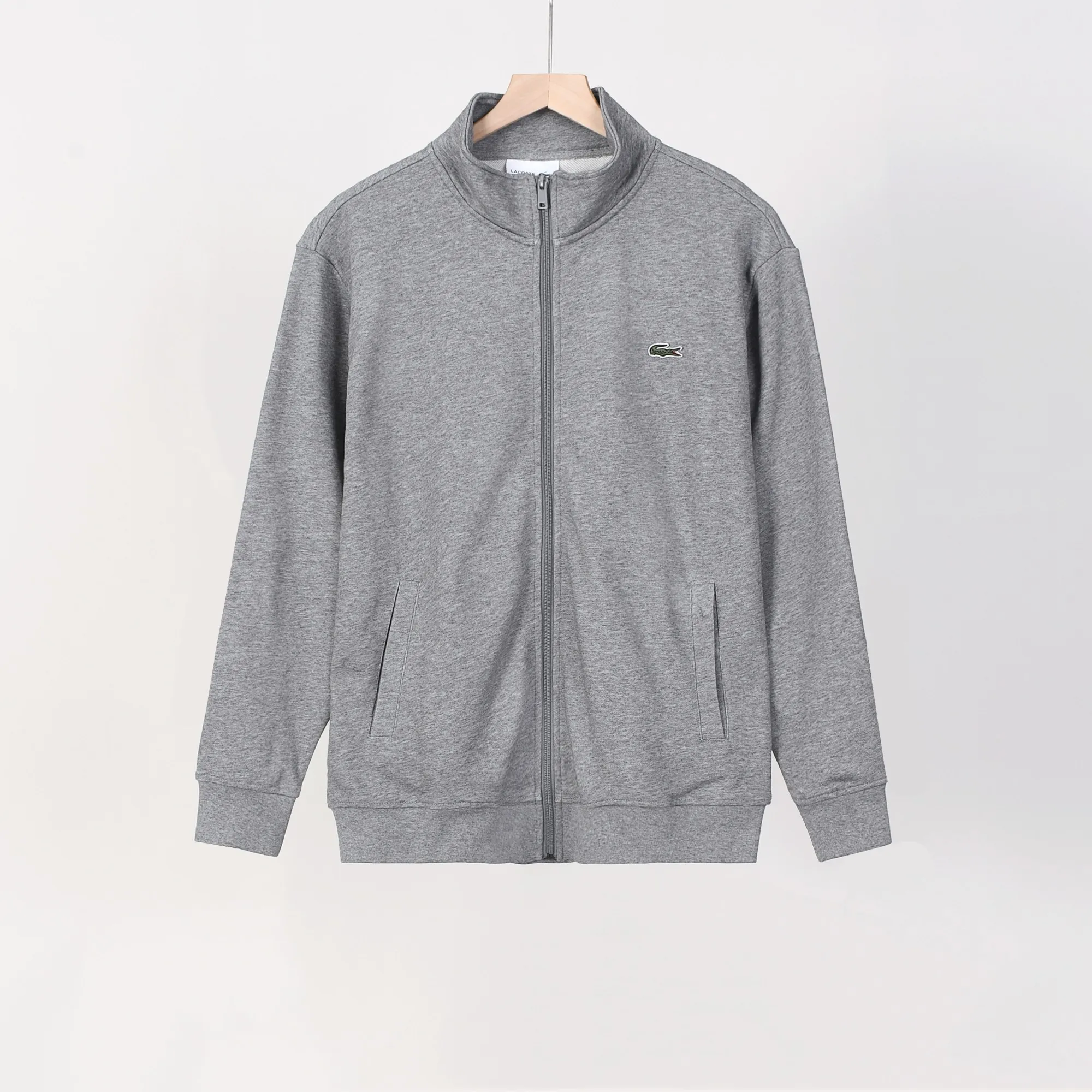 P220 800# crocodile zipper stand collar sweatshirt jacket Color: black gray royal blue Size: M-XXL Fabric: 350g cotton terry